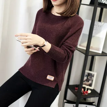 

VANGULL Autumn Sweater 2018 New Women Winter Pullover Fashion O-neck Casual Women Sweaters Warm Long Sleeve Knitted Sweater