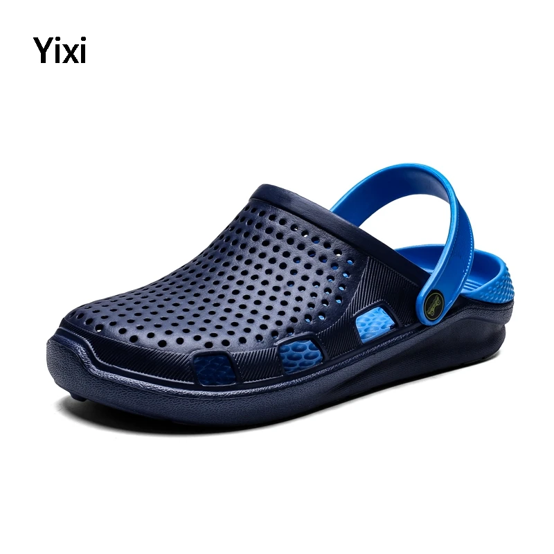 

Summer Sandals Men Slippers Water Shoes Outdoor Mules Clogs Breathable Barefoot Jelly Shoes Hollow Out Garden Walking Shoes