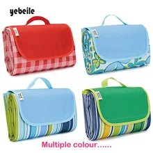 Yebeile водонепроницаемый складной, уличный, для кемпинга коврик для сна расширенный коврик для пикника Полосатое пляжное одеяло Детский Мультиплеер туристический коврик