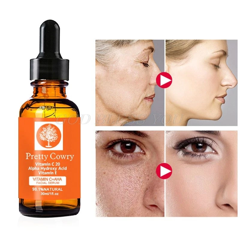 

Pretty Cowry 30ml Natural Face Serum Hyaluronic Acid Anti Wrinkle Vitamin C E Skin Care Remove Acne Facial Cream