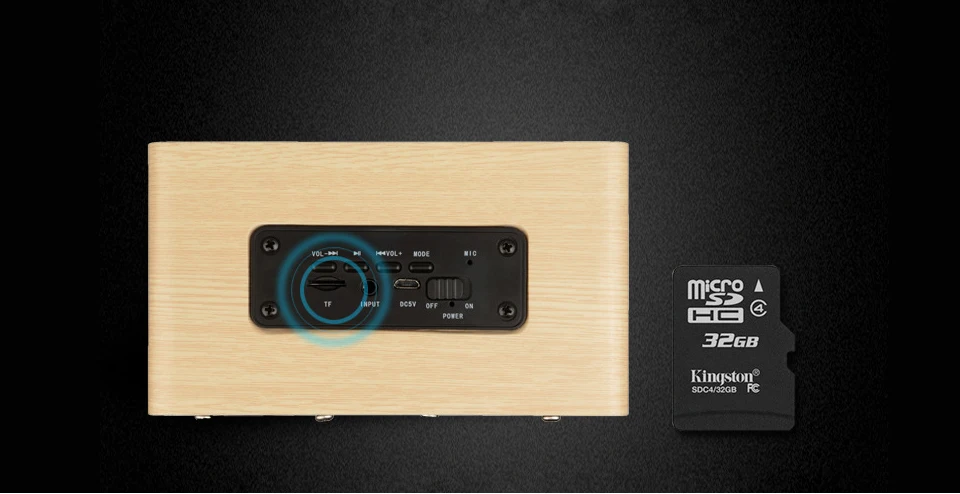 Magift Portable Wood Bluetooth Speaker Stereo Dual Loudspeaker Subwoofer Box Wooden Bass AUX 3.5mm Computer Speaker for Xiaomi (7)