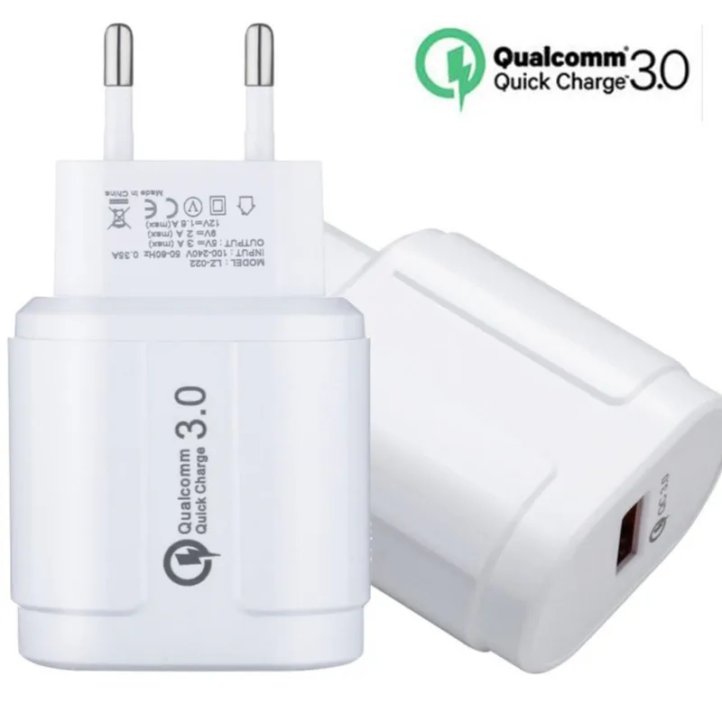 Quick Charge 3 0 USB зарядное устройство мобильный телефон 1 порт EU для iPhone Xs Max Samsung Huawei P20