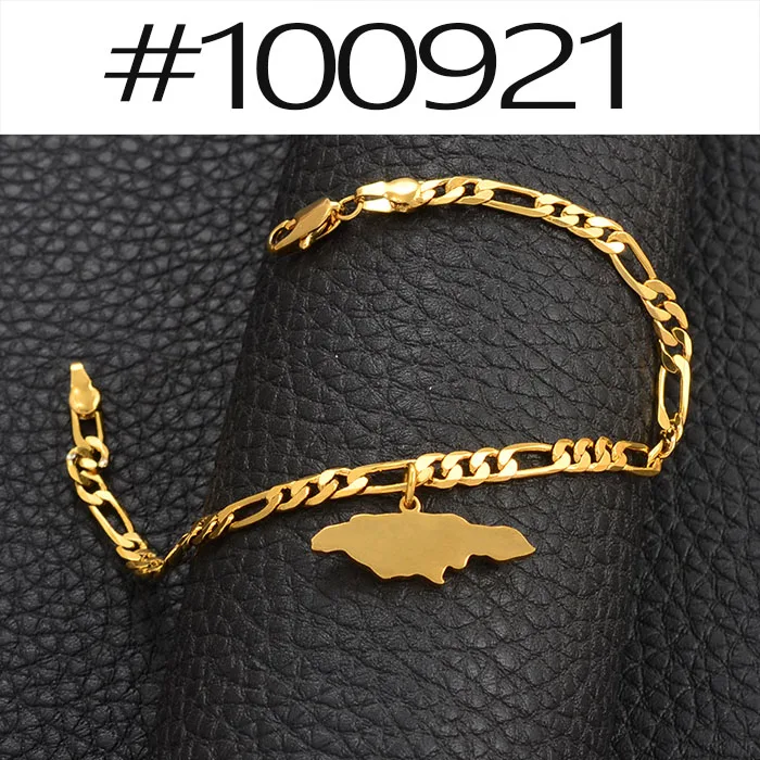 Anniyo Jamaica карта браслет для женщин и мужчин ямайская цепь звено браслеты патриотический подарок#100821 - Окраска металла: 100921