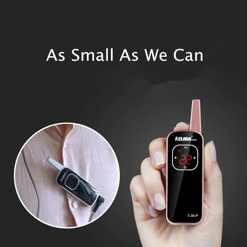 

UHF 400-470MHz Mini Walkie Talkie Two Way Radio HELIDA T-M1P for Restaurant/Hotel/School