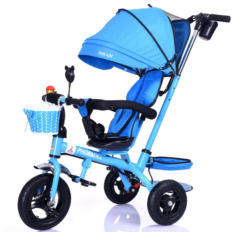 Бренд 1-6 лет Детский трицикл Высококачественный поворотный сиденье Детский трицикл велосипед детская двухместная коляска BMX детский автомобиль велосипед - Цвет: blue