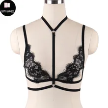 Женский кружевной Жгут Бюстгальтер перспективный укороченный топ клетка бюстгальтер жгут сексуальный боди бандаж Готический жгут Харадзюку пояс ручной работы