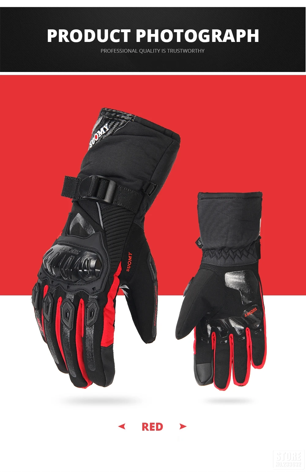 SUOMY Motorcycle Gloves Men Waterproof Windproof Winter Guantes Moto Gloves Touch Screen Motorbike Riding Gloves