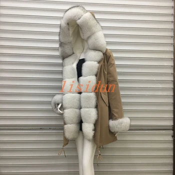

2018 fox fur coat, coat, dress, women's clothing, long hair liner, Parker, and otter rabbit fur new fur coat