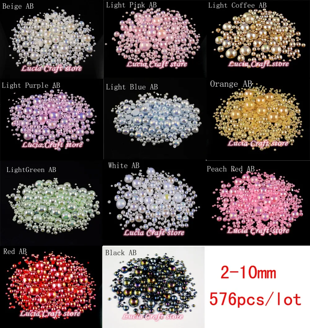 

SALE! 11colors 2-10mm Mixed Sizes ABS FlatBack Imitation Pearl 50g/lot,Approx 1200pcs F0406
