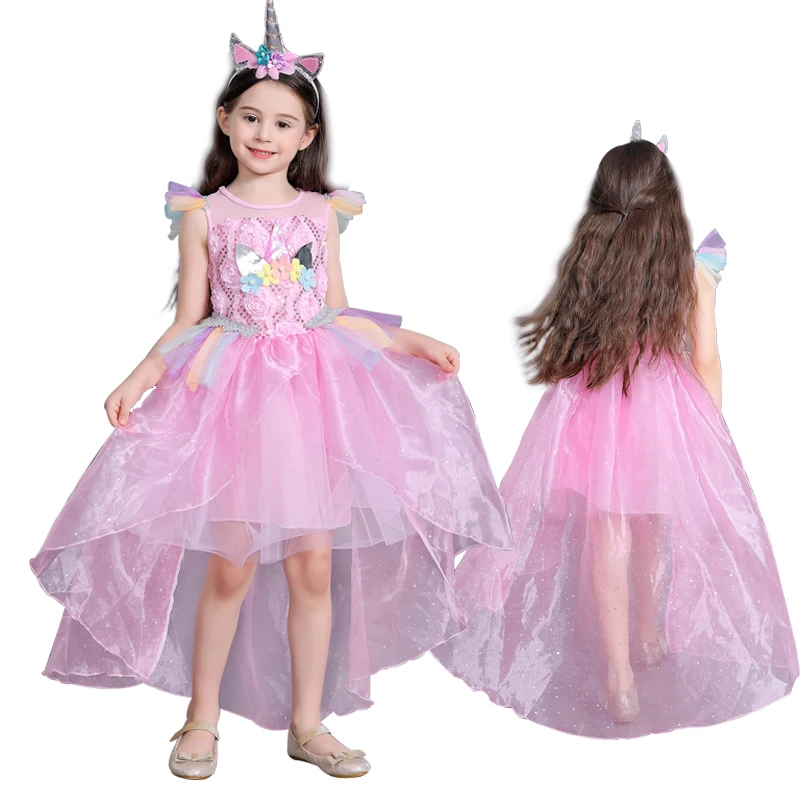 

Kids Birthday Unicorn Dresses for Girls Children Evening prom Dresses Toddler Wedding Party Fancy Frocks Hallowee Costume