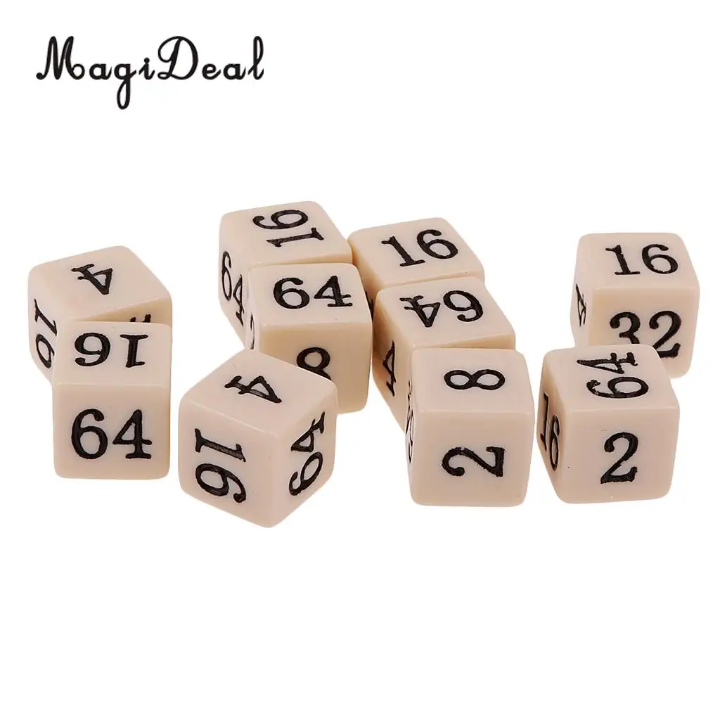 MagiDeal Новинка 10 шт непрозрачные шестигранные многогранные кости для трпг