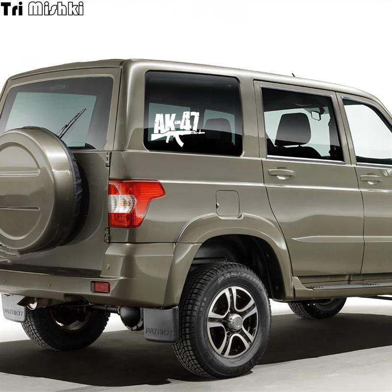 Tri Mishki HZX183 13.3*20см 1 4шт наклейки на авто AK 47 АК Автомат Калашникова машину наклейка