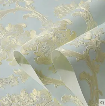 

3D stereo wallpaper European Damascus non-woven wallpaper warm girl bedroom living room TV background wallpaper