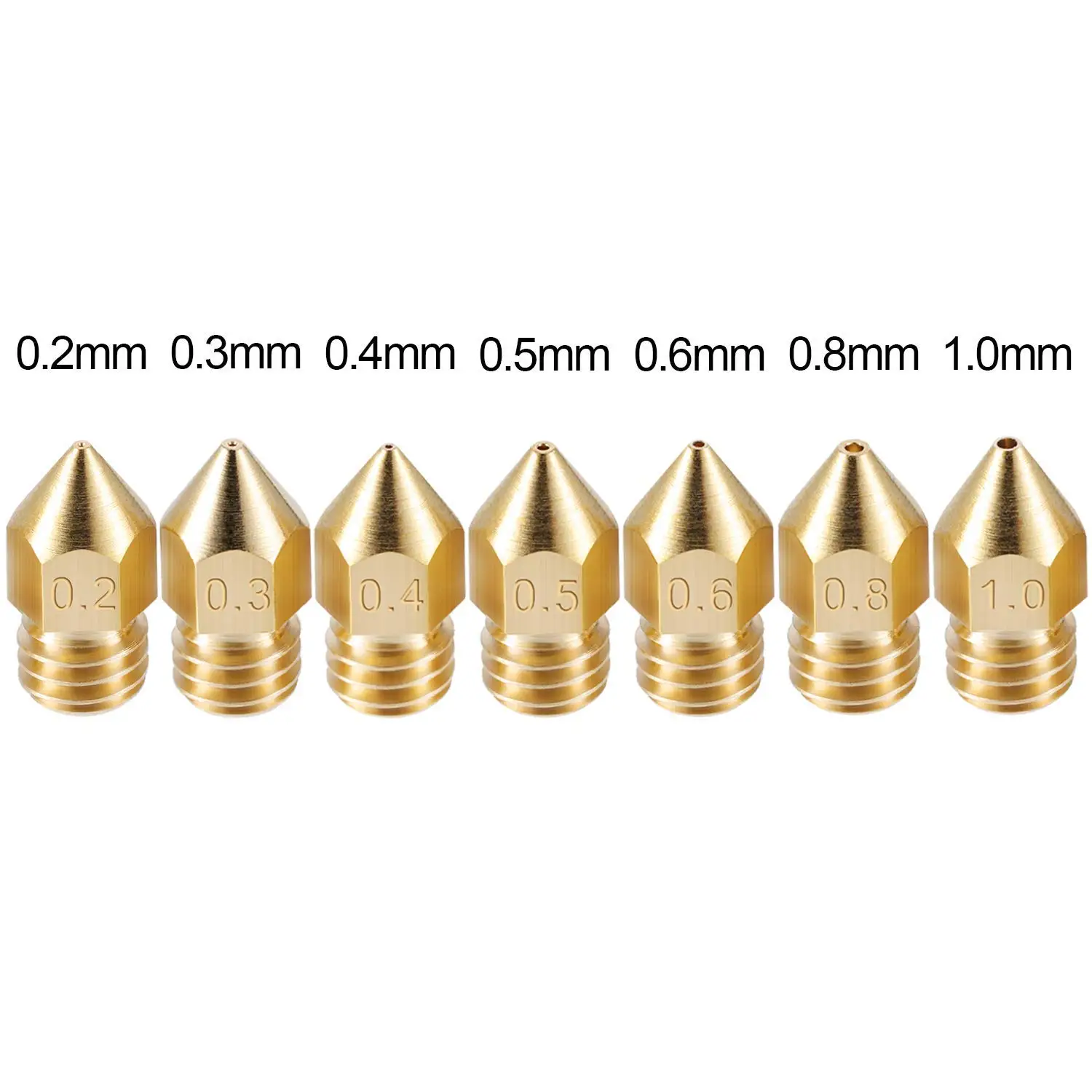 0.8mm 0.3mm 0.5mm 1.0mm with Free Storage Box 30pcs for 3D Printer Makerbot Creality CR-10 Ender 3 5 MK8 Extruder Nozzle 0.2mm 0.6mm 0.4mm