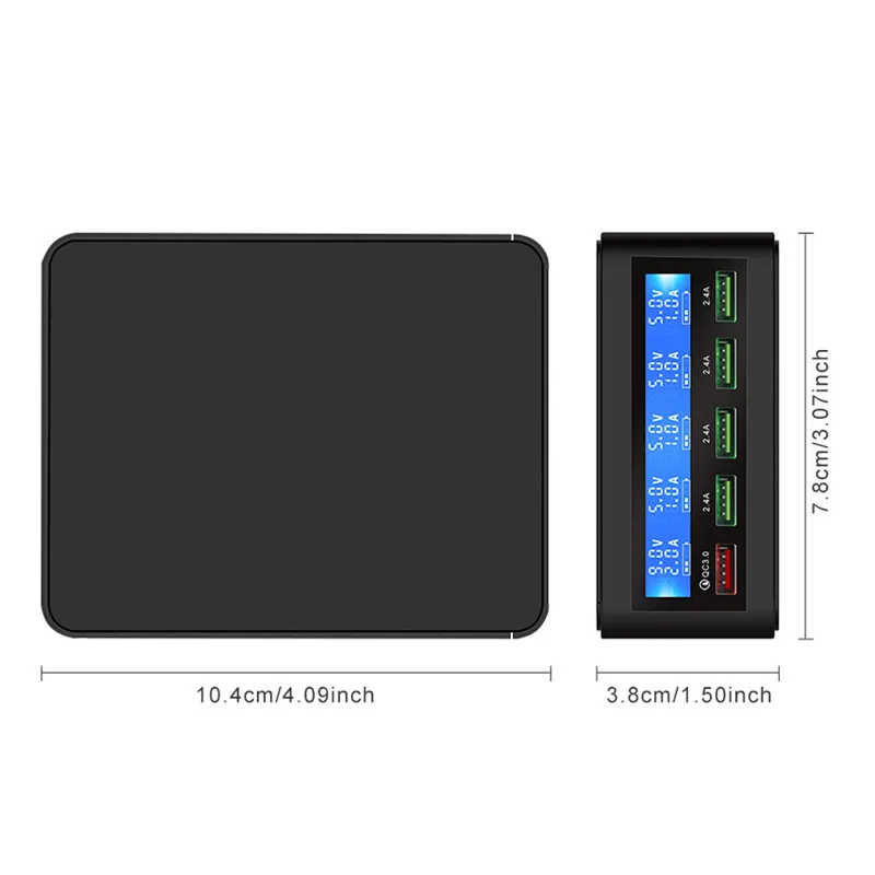 Quick Charge 3.0 Smart 5 Ports USB Phone Charger LED Display Fast Charging Power Socket Adapter Strip Station For iPhone SAMSUNG (1)