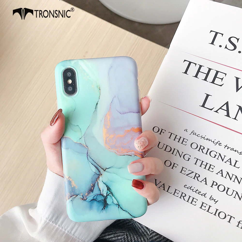 Чехол TRONSNIC для телефона с мрамором iPhone X XS MAX XR гранитный синий матовый мягкий