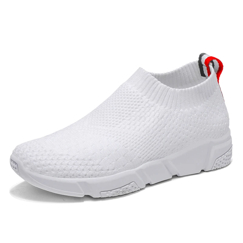LUONTNOR носки пружина кроссовки женские дышащие сетчатые кроссовки женские слипоны красные носки спортивная обувь на плоской подошве дешевая 42 - Цвет: White A