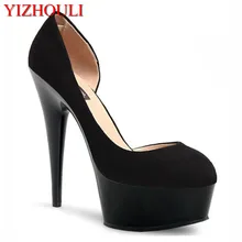 Женская обувь на высоком каблуке-шпильке 15 см; пикантная обувь на каблуке; женская танцевальная обувь из лакированной кожи с острым носком