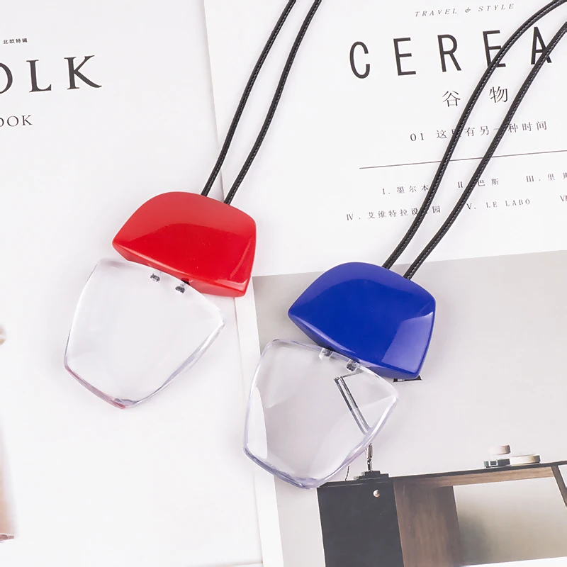 Vintage Fashion Acrylic Necklaces Women New Statement With Big Stone Resin Pendant Long Leather Chains Necklace Party Jewelry (1)