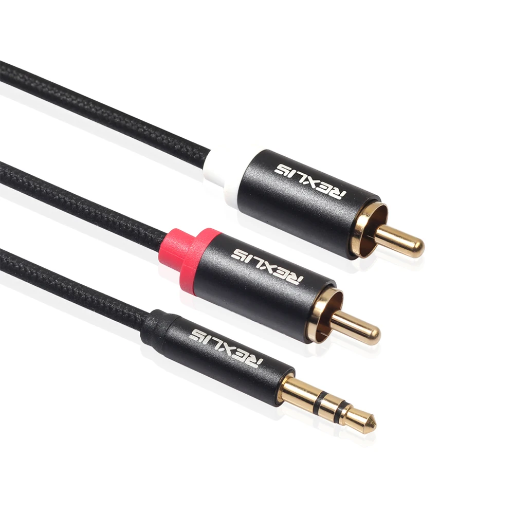 RCA кабель 2RCA на 3 5 аудио мм Jack AUX для DJ усилитель сабвуфер микшер домашний