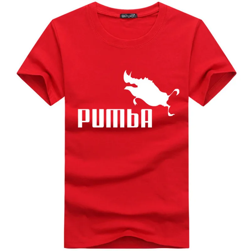 BINYU 2018 Милый Забавный тройник футболки homme Pumba (Пумба) для мужчин с коротким