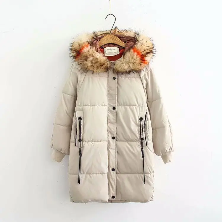

New 2018 Fashion Warm Winter Jacket Women Big Fur Thick Slim Female Jacket Winter Women Hooded Coat Down Parkas Long Outerwear