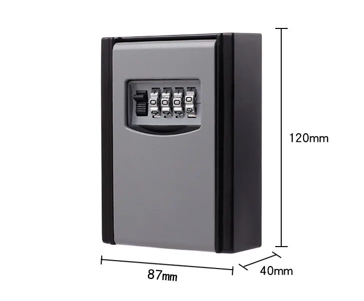 Key Safe Box Outdoor Digit Wall Mount Combination Password Lock Aluminum Alloy Material Keys Storage Box Security Safes