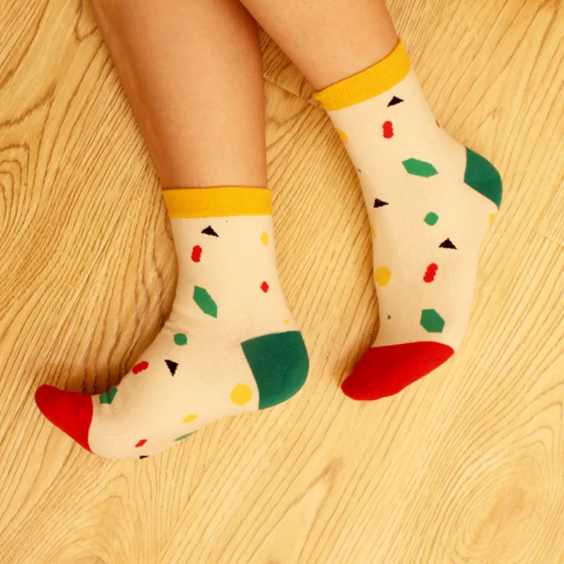 2017 Stephy Loi женские носки серия фруктов Chaussette с рисунком Calcetines забавные Happy Sox лимон