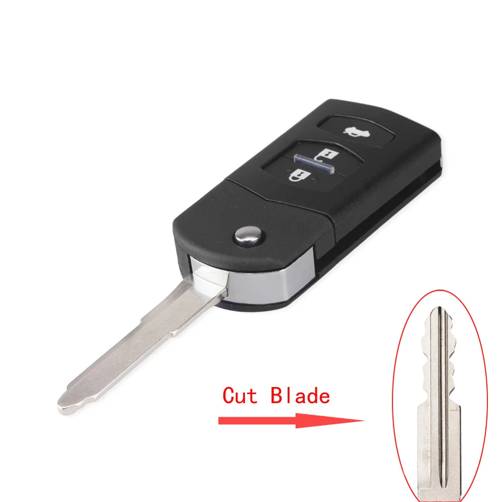KEYYOU Складной флип-ключ оболочки для Mazda 2 3 5 6 RX8 MX5 ключ 2 3 кнопки Замена дистанционный ключ-брелок от машины чехол Крышка - Количество кнопок: Cut Blade