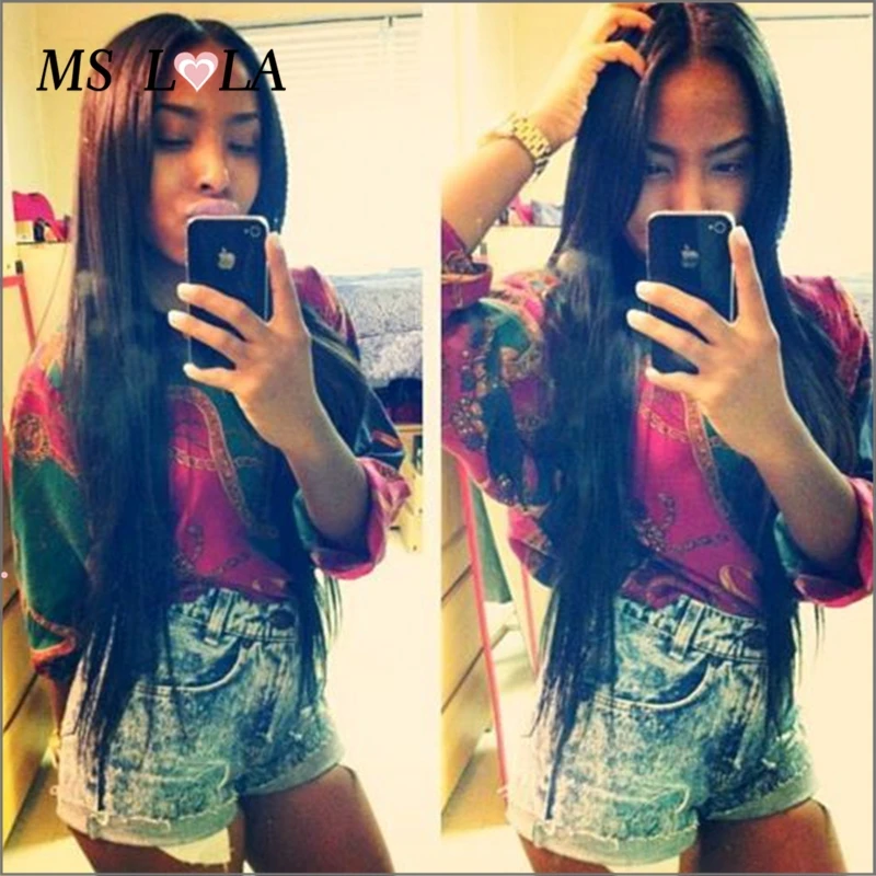 

cheap sale Silky Straight Glueless Lace Human Hair Wigs Brazilian Virgin Hair Lace Front Wig For Black Women With Baby Hair