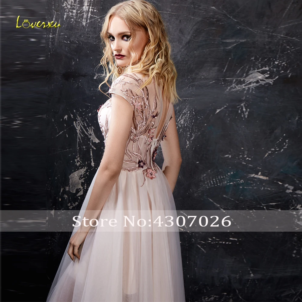 Loverxu бальное платье, платье для выпускного вечера, нежная аппликация, рукав-крылышко, длина до пола, красивые вечерние платья для выпускного