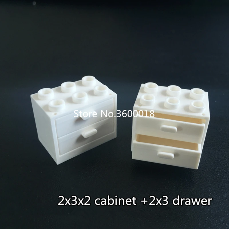 

5pcs/lot Decool MOC Bricks Minecarft Container 2x3x2 cabinet + 2x3 drawer compatible legos 4532 4536 DIY Building blocks parts
