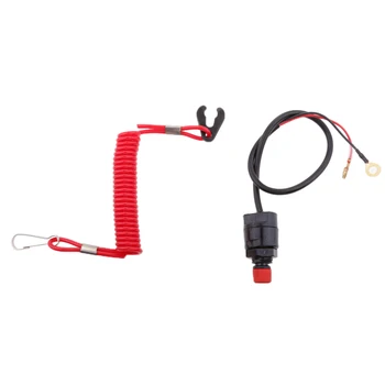 

Durable Scooter ATV Boat Outboard Engine Kill Stop Switch with Tether Cord Lanyardfor Racing Boat Quad Pit Dirt ATV Bike Access