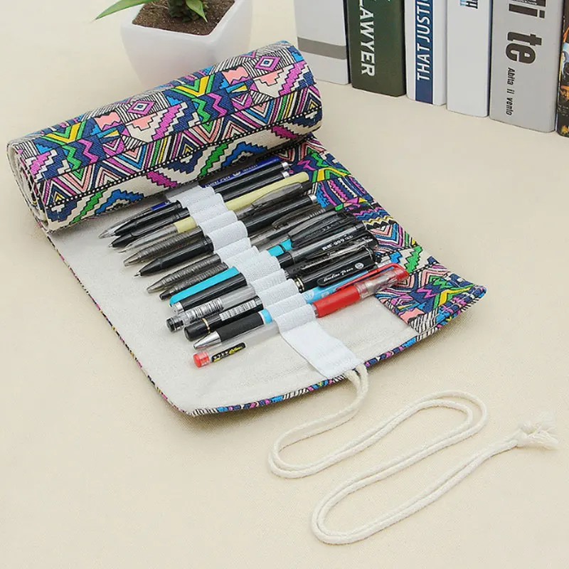 

National Wind Handmade Pencil Simple Pen Volume Box Large Capacity Student Storage Bag