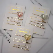 Новая мода 4 шт./компл. корейский кристалл горный хрусталь заколка для волос головной убор заколка металлическая шпилька аксессуары для волос