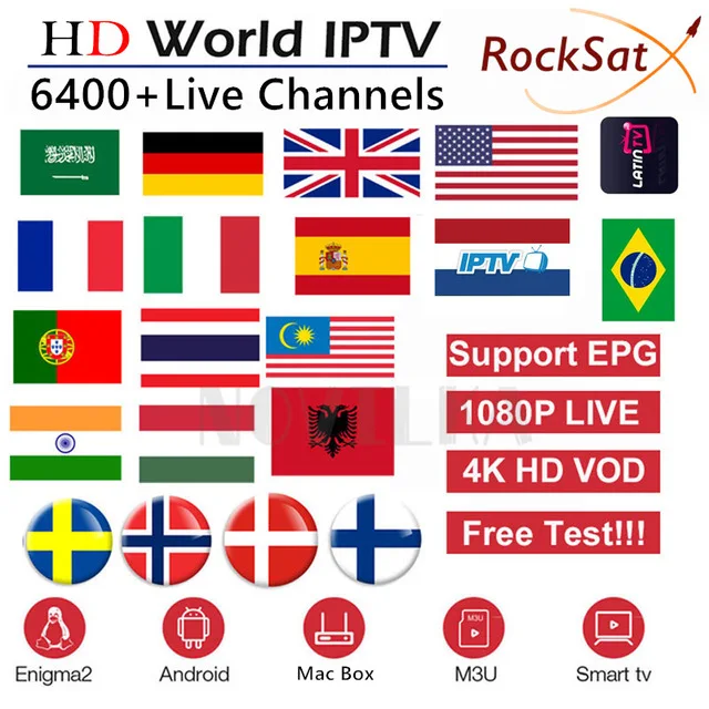 

Europe IPTV Subscription Rocksat France UK German Arabic Dutch Sweden French Poland Portugal Smart TV IPTV M3U 6000 Live