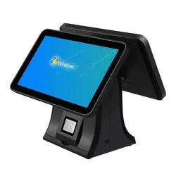 Новые 15 дюймов двойной экран POS сенсорный кассовый аппарат Системы с I5 для супермаркета или розничных магазинов