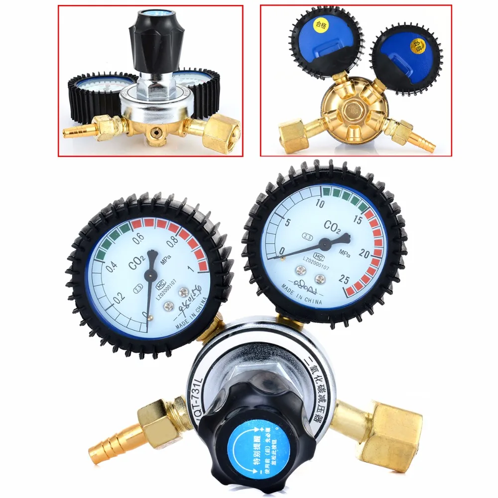 

1pc Reliable CO2 Pressure Reducing Regulators Valve Mayitr Gas Reducing Valve Flow Meter For MIG Welding Beer Brew 150*140mm