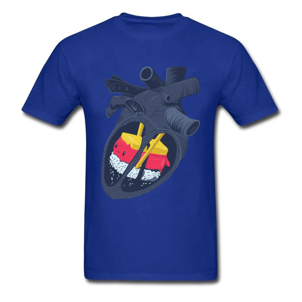 Hearth Sushi Kawaii Top T-shirts New Fashion Short Sleeve Party 100% Cotton Round Collar Men Tops Tees T Shirt April FOOL DAY Hearth Sushi Kawaii blue
