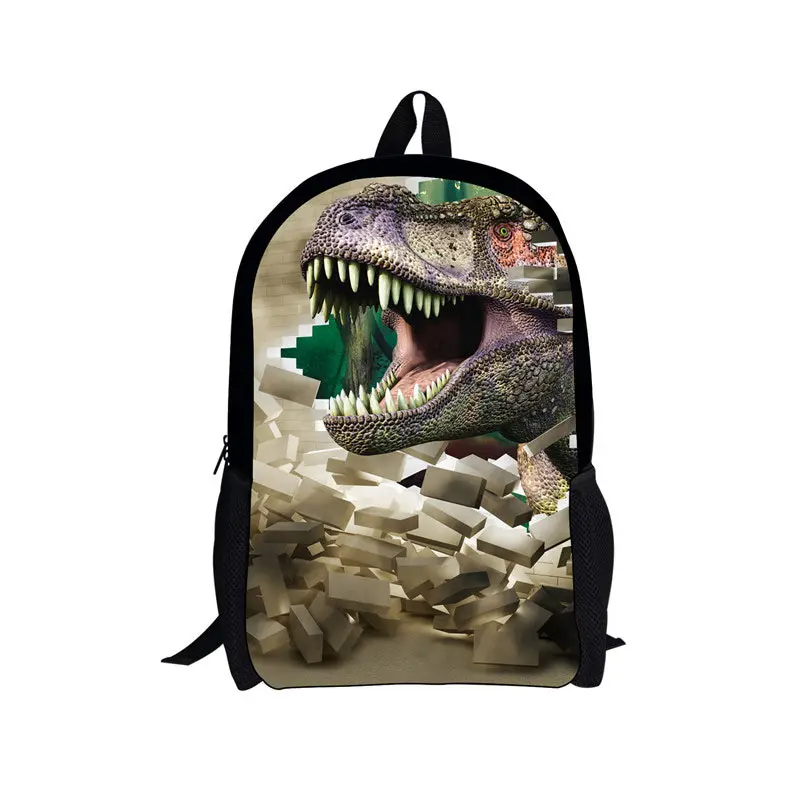 

16-Inch Animal Print Backpack Tyrannosaurus Daypack Personalized Dinosaur Backpack Casual Teenager Girls Boys School Bag Mochila