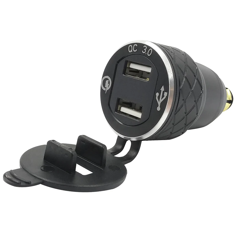 Kaufe PD 3.0 Typ C USB-Schnellladegerät Din zu USB und 18 W QC 3.0-Steckdose  mit Voltmeter für 12 V–24 V Ducati BMW Motorrad