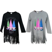 Chic Baby Kid Tassel Shirt Dress Long Tops Toddler Girl Fall Cartoon T-Shirt Tee