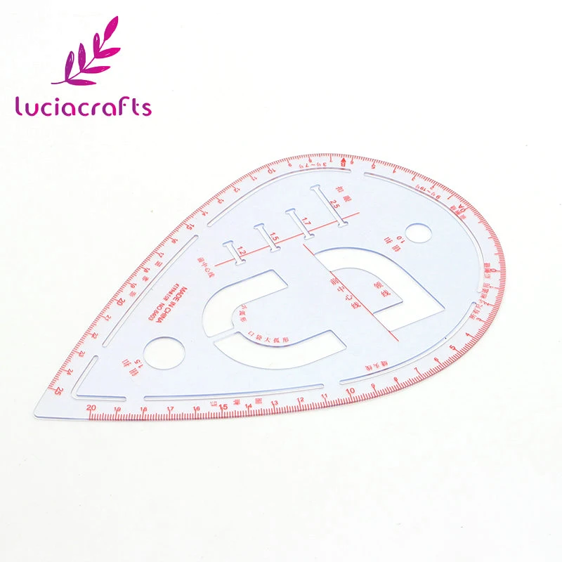 Lucia crafts 1 шт./лот 13,2*20,8 см Кнопка позиционирования карманы воротник рисунок линейка портного кривой швейные инструменты J0121