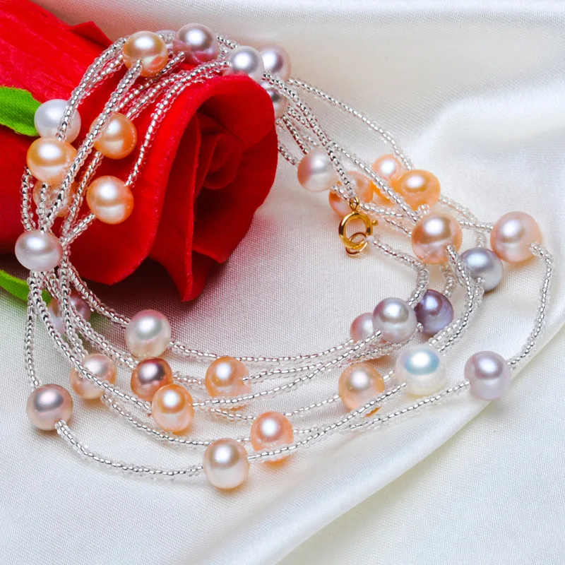 Download ASHIQI Natural freshwater pearl bracelet for women Genuine 925 Sterling Silver crystal beads ...