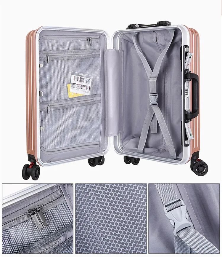 Новая багажная сумка, алюминиевая рама+ чехол на колесиках из поликарбоната, 20 дюймов тележка для кабины, 24 дюйма Универсальный Прочный чехол на колесиках
