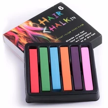 Горячая Распродажа цветные кольца временный Мел для волос цветной мел 6 цветов Hair_Chalk_Powder Pastel синяя краска для волос Giz пастельный Мел для волос