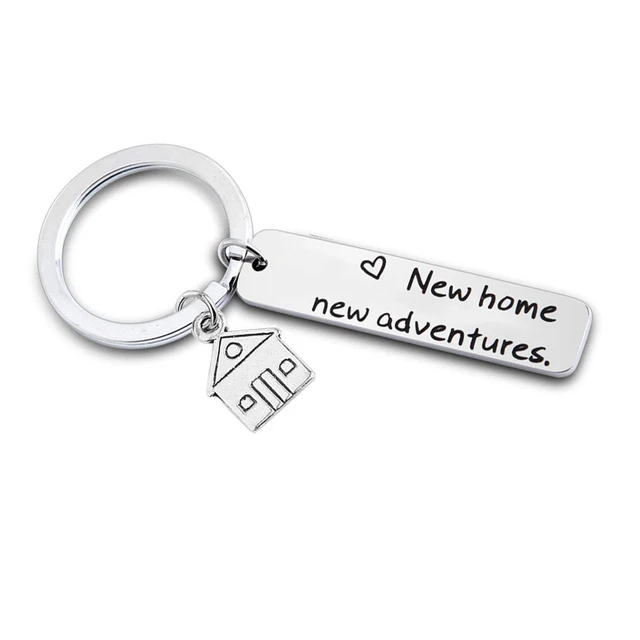 New Home New Adventures Keychain House Keys Keyring Moving Together