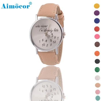 

2017 Newly Designed New Womens Style Leather Band Analog Quartz Wrist Watches Gift 324
