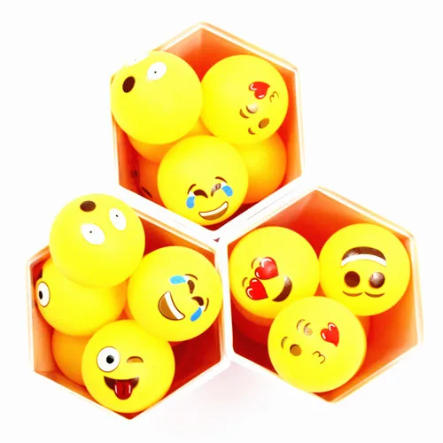 Assored emoji beer pong balls 6 free emoji ping pong ball washable