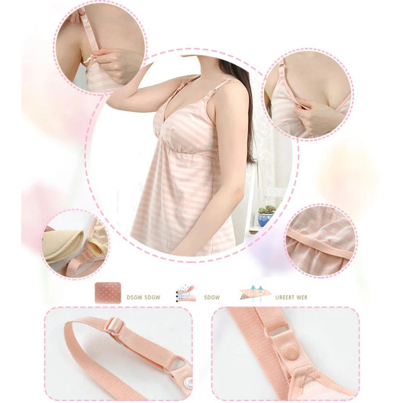 maternity women nursing tank top v neck padded bralette (5)